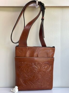 Patricia Nash Leather Saddle Bag